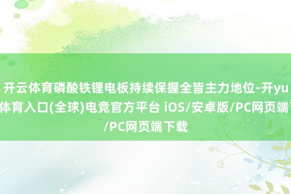 开云体育磷酸铁锂电板持续保握全皆主力地位-开yun云体育入口(全球)电竞官方平台 iOS/安卓版/PC网页端下载