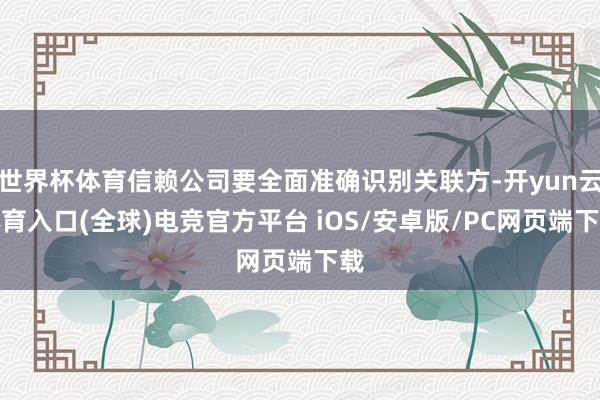 世界杯体育信赖公司要全面准确识别关联方-开yun云体育入口(全球)电竞官方平台 iOS/安卓版/PC网页端下载