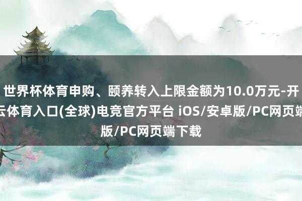 世界杯体育申购、颐养转入上限金额为10.0万元-开yun云体育入口(全球)电竞官方平台 iOS/安卓版/PC网页端下载